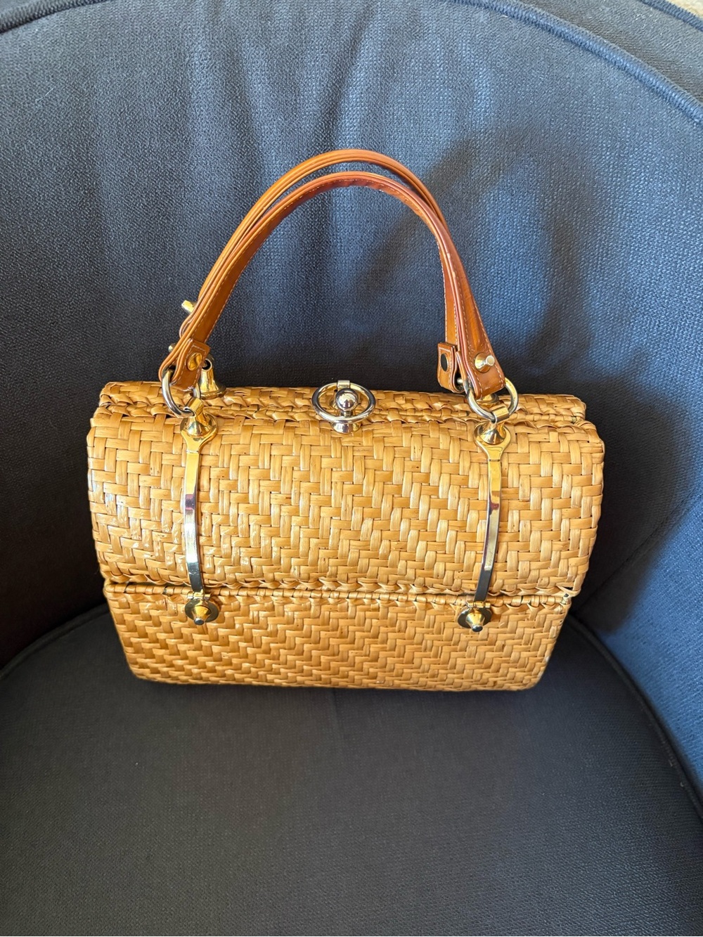 Rodo Woven Straw Top-Handle Handbag